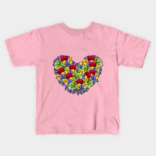 Gay Heart Flowers Kids T-Shirt